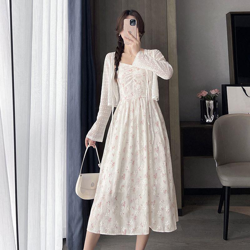 Floral Camisole Dress & Sun Protection Cardigan Set - 2026 Spring/Summer Gentle Sweet Style