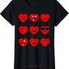 Happy Valentines Day Silly Faces Hearts Funny V Ladies Crewneck T Shirt Vintage Washed Stretched Versatile Graphic Homme