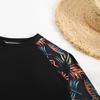 2025 Women's Long Sleeve Print Splicing Tankini Swimsuit