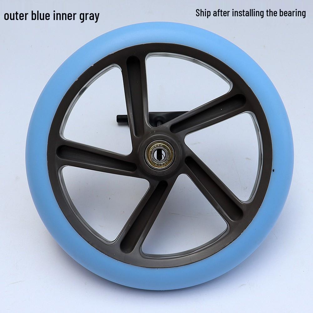 7-8 Inch PU Rubber Universal Silent Wheels for Scooters, Shopping Carts, and Wheelchairs