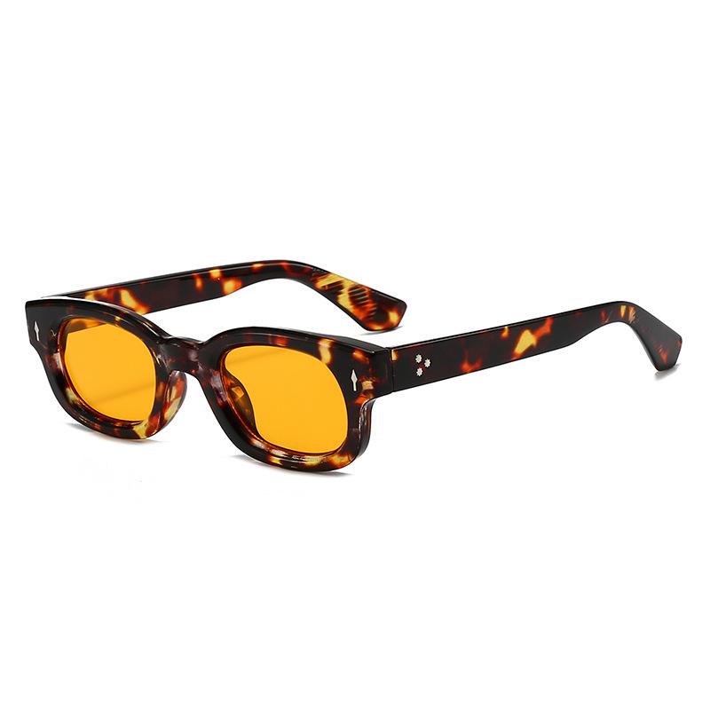 

Retro Trendy Men s Rivet Sunglasses: Street Style Small Square Frame UV Protection