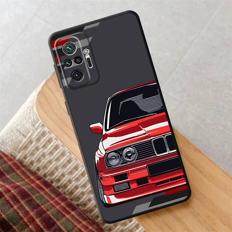 

JDM Sprot Car Phone Case for Xiaomi Redmi 10C K40 Pro 10 Note 7 8 9 13C 9T 10A 14C 9A 9C A3 12 12C A2+ Soft Cover 9 A1+ A3X A4 Redmi A2