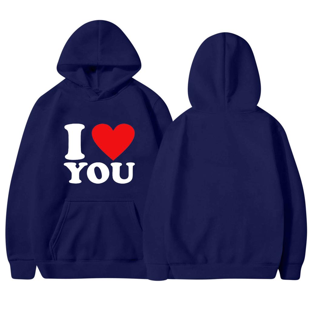 I LOVE MY GIRLFRIEND I Love My Boyfriend Love Casual Loose Pullover Hooded Sweater