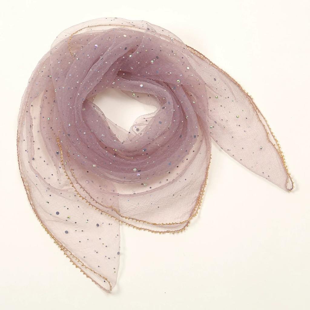 80*80cm Women Blingbling Wrap Shawl Shiny Sequin Lace Scarf Female Square Shawls Scarves Spring Summer Headband Scraves