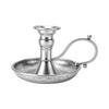 Handheld Taper Candle Holders with Handle and Drip Tray Vintage Aged Silver Iron Candlestick Holders Decorative