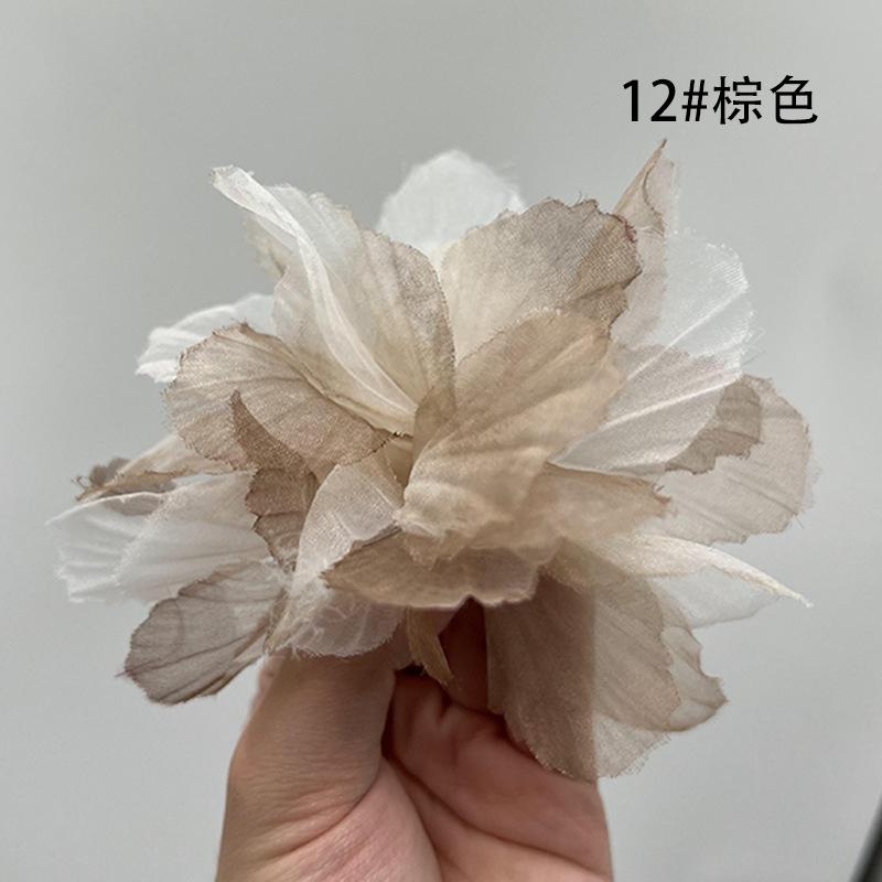 

Organza Simulated Flower 3D Lace Flower Head Home Background Wall Clothing Shoes Hats Dress Decoration Cake Accessories Chiffon 5pcs