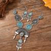 Vintage Bohemian Diamond Rice Bead Jewelry Set Old Style Necklace Earrings Two-piece Set Travel Auction Jewelry