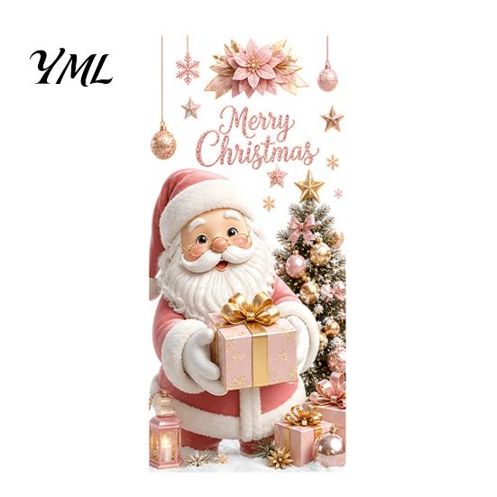Removable Festive Wall Art Christmas Window Clings, Cute Snowman Santa Penguin Reindeer Stickers for Decals Glass, Reusable Holiday Static PVC