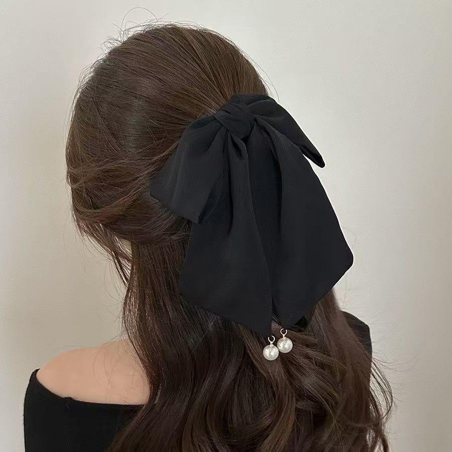 Polka Dot Bow Claw Clip: Elegant Women's Hair Accessory