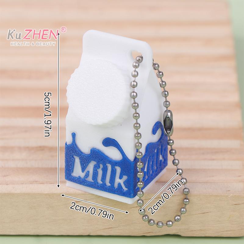 1pcs Mini Pill Case Pill Holder Mini Milk Carton Keychain Portable Storage Box Backpack Purse Handbag Keychain Pill Container