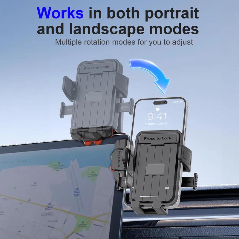 Auto Lock Car Monitor Phone Mount Screen Side Display Clip Holder for 4 To 7 Inch Smartphone Multi Angle Adjustable Brackets
