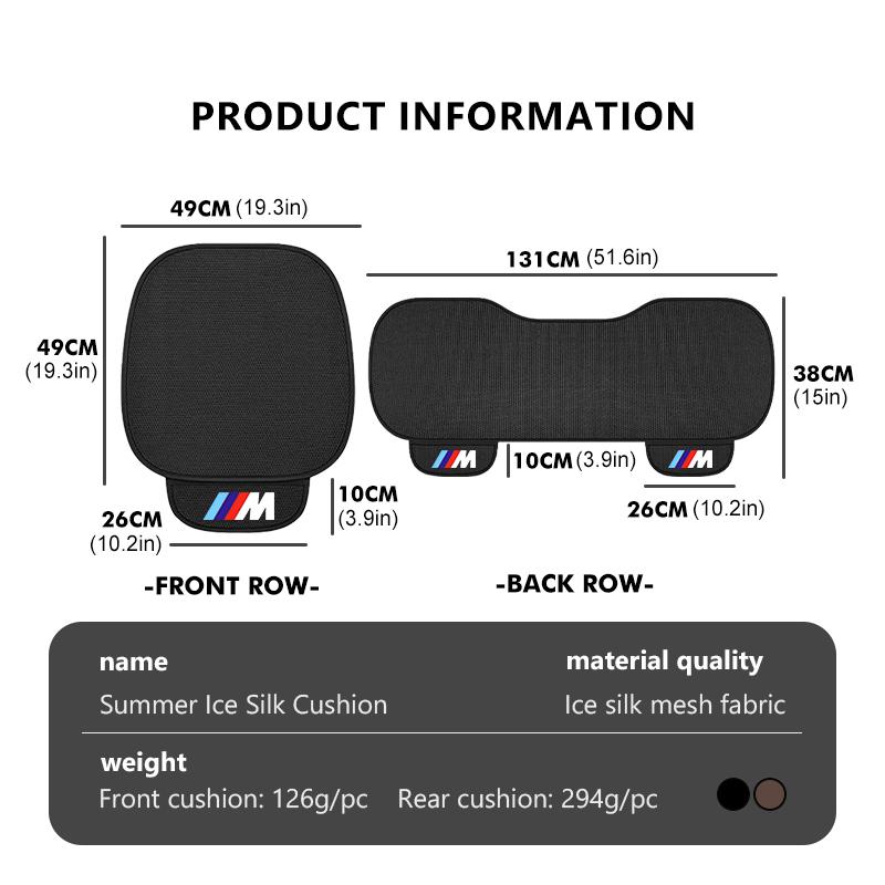 Ice Silk Car Seat Cushion Non-slip Wear-resistant Seat Cover For BMW Performance M E87 E30 E46 E28 F35 G20 E93 F20 X3 X blcp03