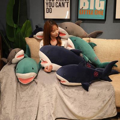 Niedliches Plüschspielzeug mit Haifischmotiv, kreatives Tierkissen mit Haifischdecke und Sofakissen, voll ausgestopfte weiche Puppen für Kinder