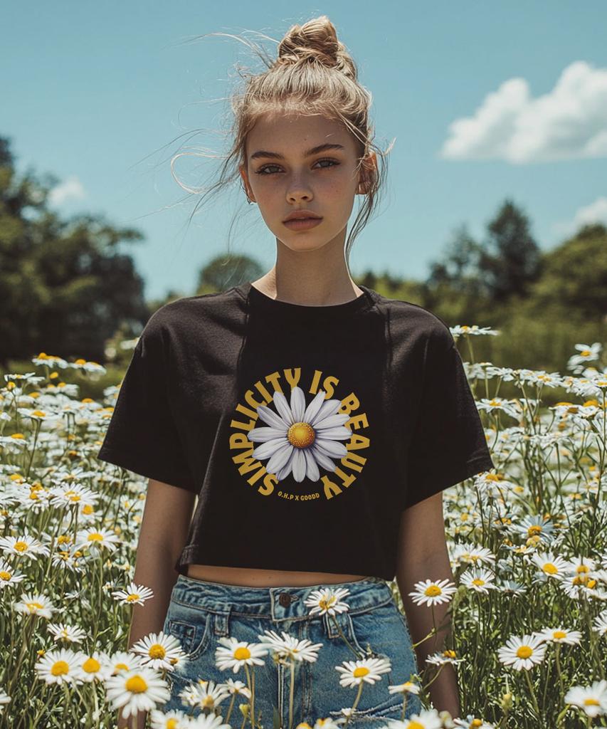 ONEHUNDREDPERCENT FOR WOMAN Ohpxgoodd Simple Beauty Women Crop Short Sleeve Tee