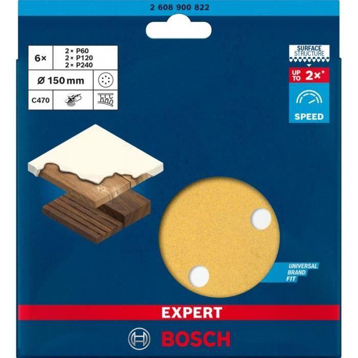 Disques abrasifs - Bosch - Expert C470 - Lot de 6 - Couleur blanche - Haute performance