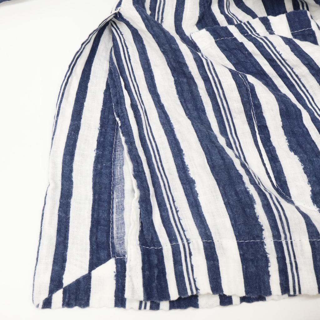 GIANNETTO Blue x White Striped Linen CORALLO Seersucker Jacket Jacket 46 blue/whiteUsed