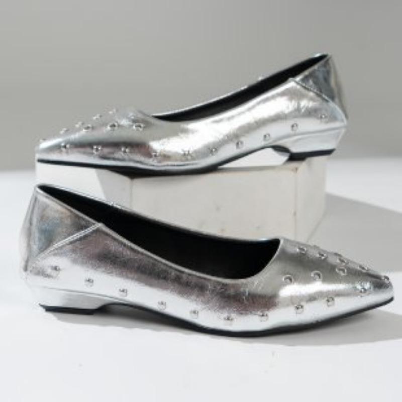 Pointed Flat-soled Single Shoes for Women's Spring and Autumn New Shallow Beanie Ladyshoes Temperament Fashion Women's Shoes