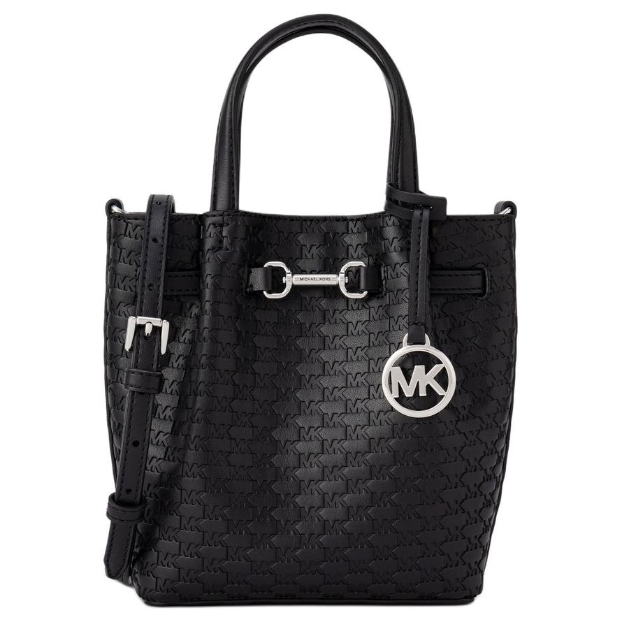 

Michael Kors MK Carson Silver Metal Logo Pendant PU Handbag Small Women Handbags Black 35F5S2ZC5I-BLACK Basic Set (Bag+Dust Bag)