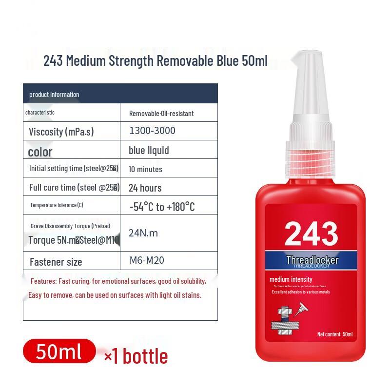 243 Medium Strength Anaerobic Threadlocker