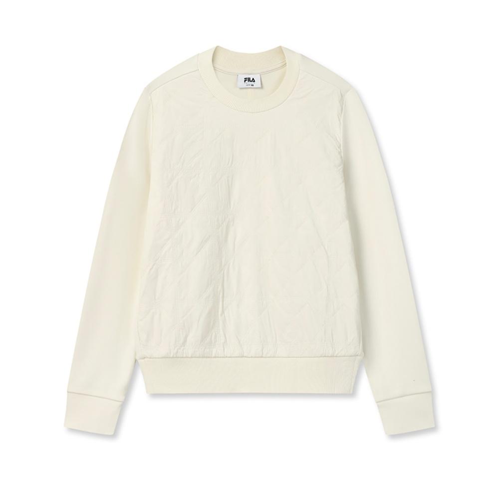 

FILA Emerald Comfortable Fashion Casual Versatile Crew Neck Pullover Sweatshirt Women sweatshirt Pearl-White F11W544204FIV L