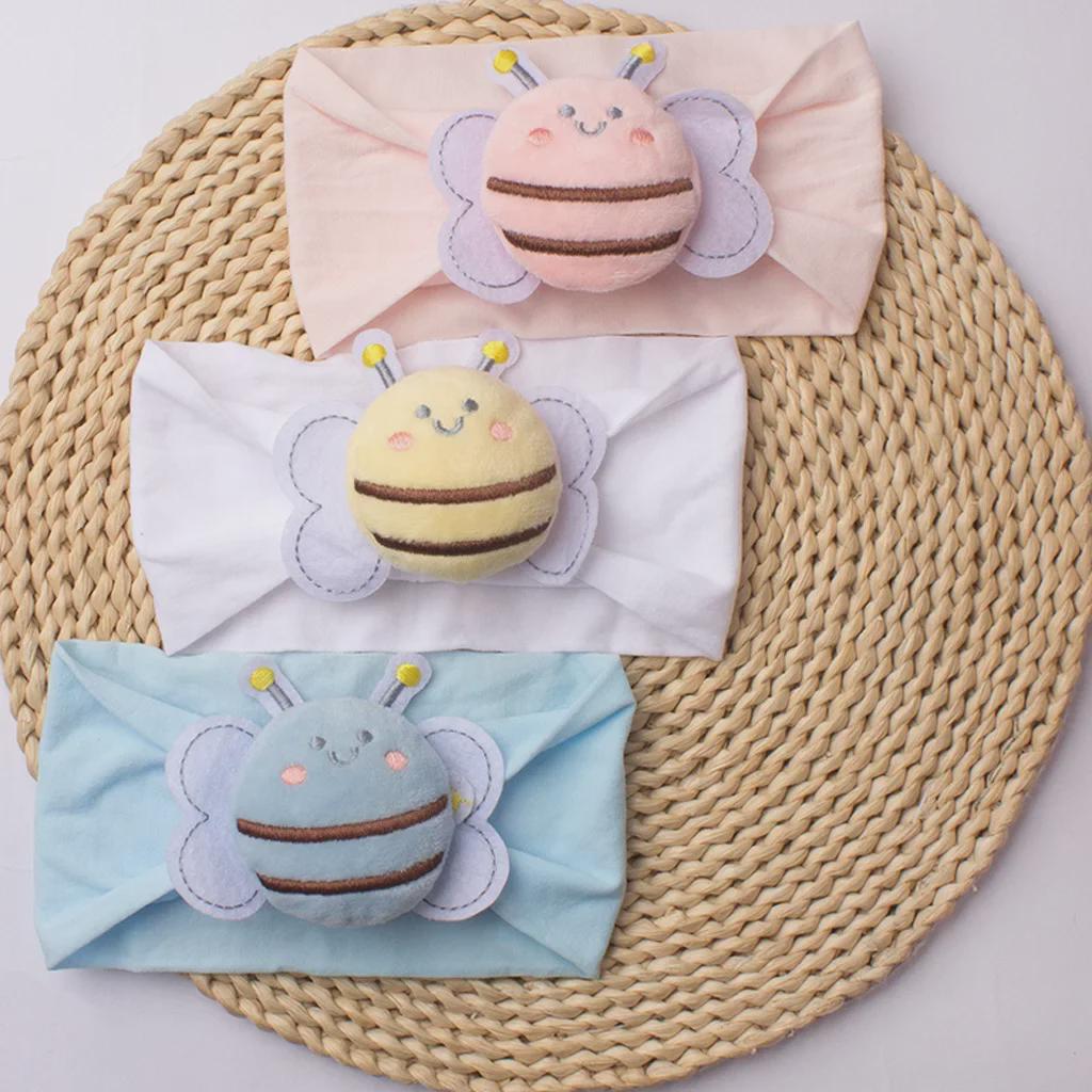 New Baby Nylon Headband: Solid Color Bee Design for Cute Girls