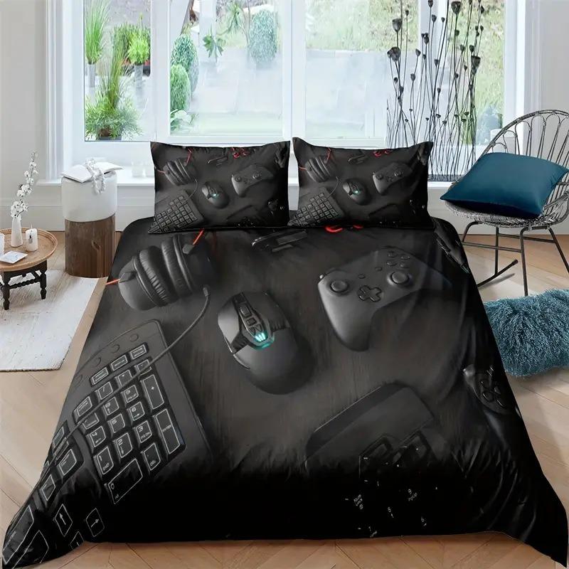 Gamer Bedding Sets for Boys Gaming Duvet Cover Set Video Games Comforter Cover Play Designs Bed Set with Pillowcase