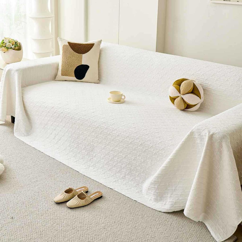 Cotton sofa cover 2025 new four-season universal non-slip sofa cloth, a whole full cover straight row sofa cover