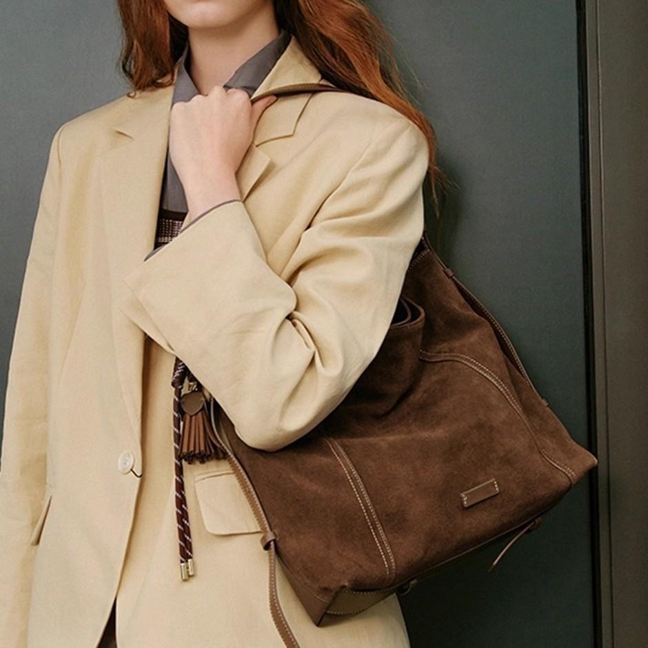 IELGY Ladies Tote Bag Suede Large Capacity Shoulder Messenger Bag