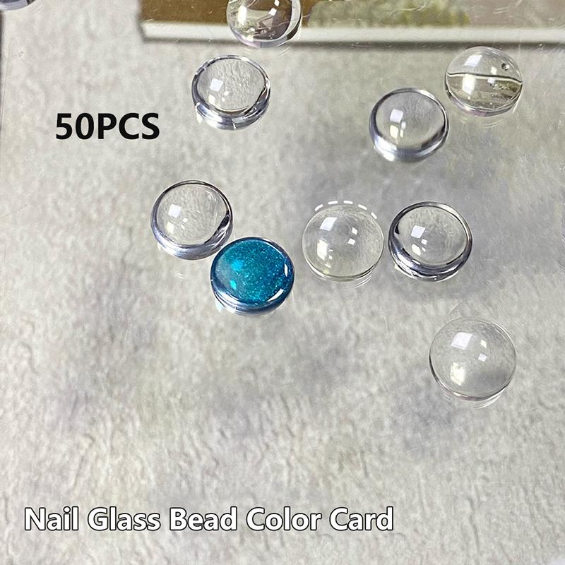 50Pcs Transparent Glass Nail Art Display For Showing Gel Polish Designs Nail Color Board Tips Card Manicure Tools