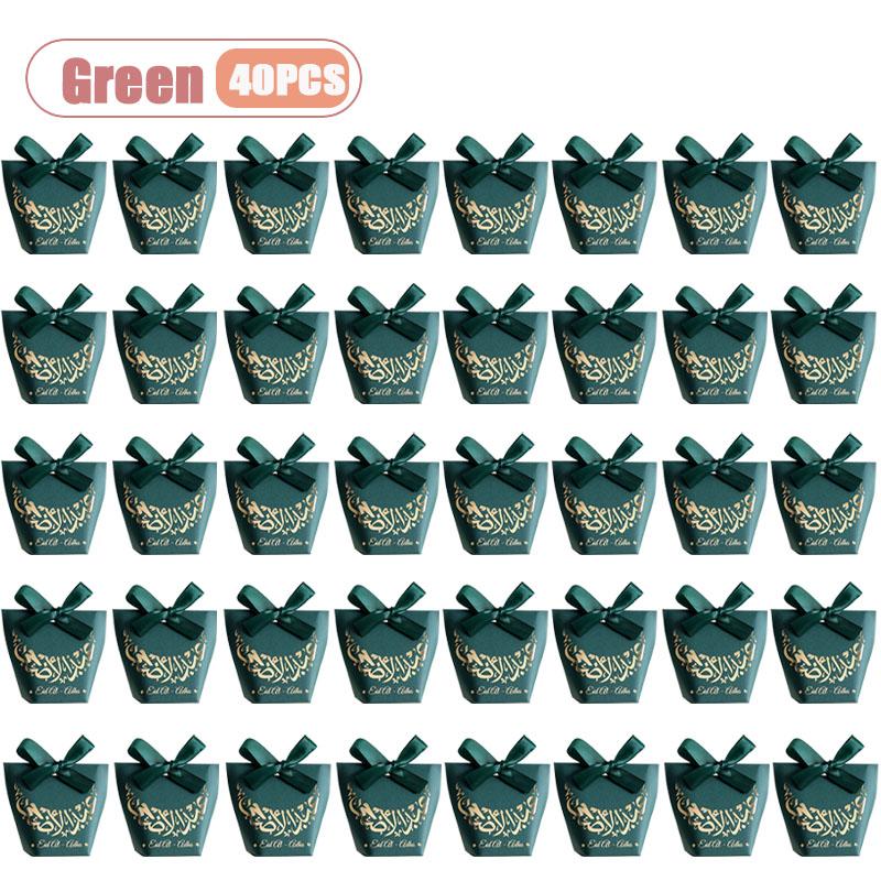 10-40PCS Ramadan Gift Boxes Eid Party Favor Bags for Middle Eastern Holiday Celebration Candy Treat Packaging