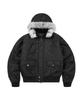 Aakam Hooded Fur Ma-1 Jacket (Black)
