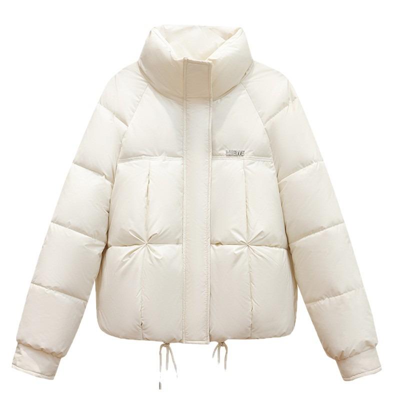 Down cotton clothes women's autumn and winter thickened short stand-up collar new winter small loose bread clothes jacket