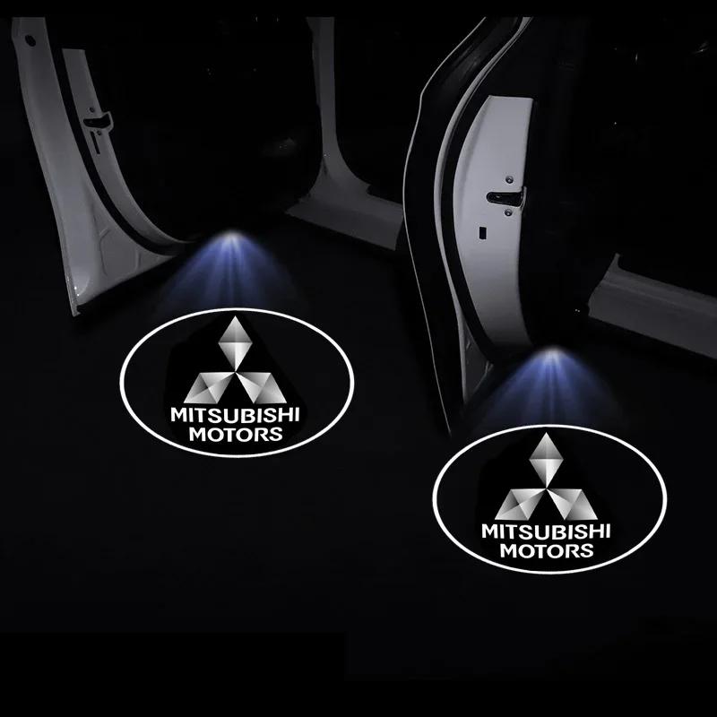 1/2Pcs Car Lights Accessory LED Door Projector For Mitsubishi Outlander Lancer 10 9 ASX RALLIART Eclipse L200 Pajero Car Styling BL4
