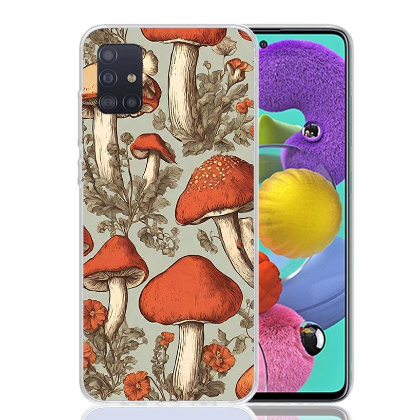 Colorful Mushroom Phone Case for Samsung Galaxy A52 A51 A50S A12 A22 A32 A72 A10S A30S A31 A71 Note 20 Ultra 10 Plus S10 Galaxy