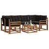 Outdoor Sofa Set with Cushions 7 pcs Natural and Black