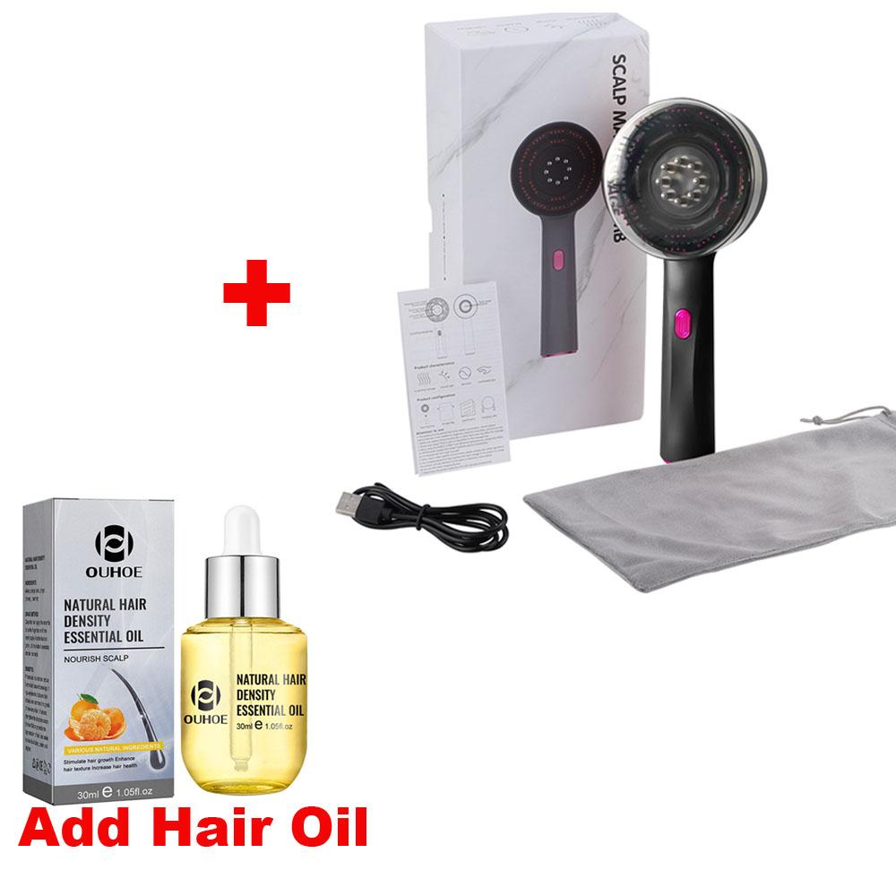 Electric Head Kneading Massage Comb Scalp Relax Massager Oil Applicator Hair Growth Comb Hairbrush Essence Oil Nourishes Scalp