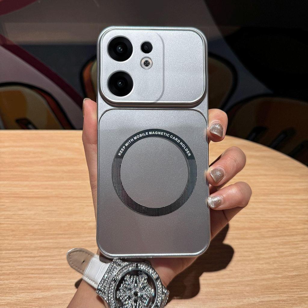 Metallic Finish Magnetic TPU Phone Case for OPPO Reno13 F 4G/5G Shockproof Matte Soft Cover