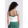 Women Contrast Trim Ribbed Cami Top And Pleated Skirt Two Piece Sport Set