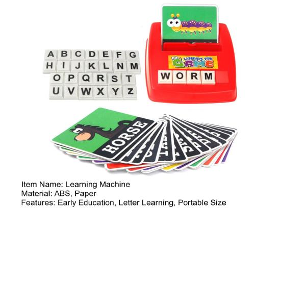 1 Set English Letter Card Learning Machine Kids Early Education Interactive Alphabet Matching Game ABC Words Spelling Learning Toy Toddlers Boys Girls