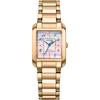 Citizen Eco-Drive SQUARE Collection Women's Watch 30mm Sapphire Glass White Mother of Pearl Rose Gold