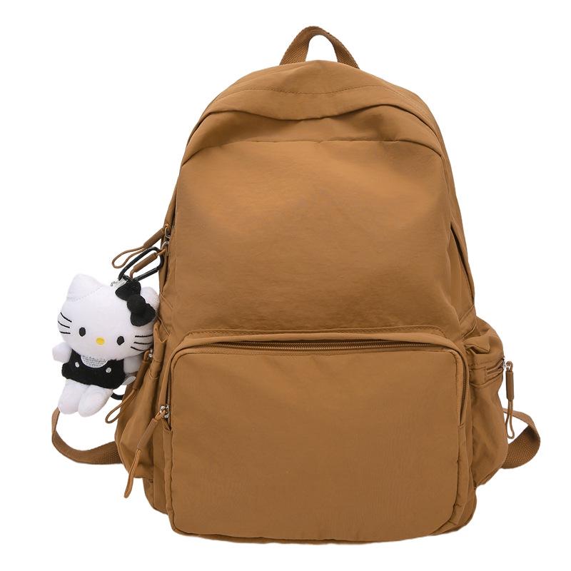 Lässiger Rucksack im koreanischen Stil - Großes Fassungsvermögen, leicht, einfarbig, niedlicher Schüler-Schulranzen