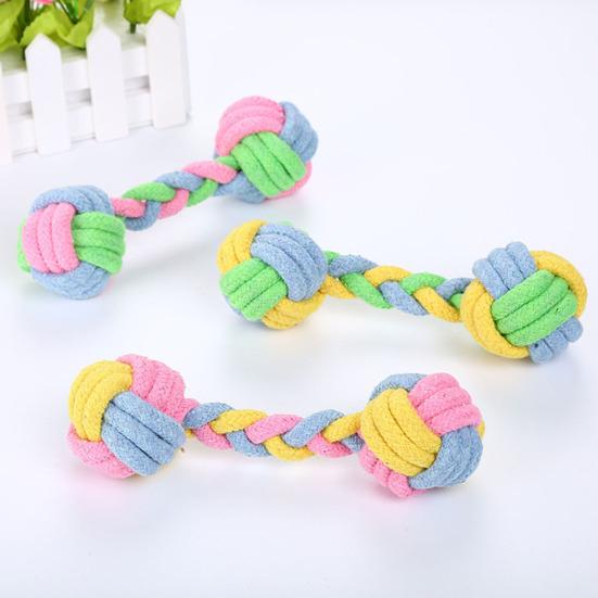 Dog Puppy Cotton Rope Chew Double Knot Braided Bone Pet Molar Training Play Toy