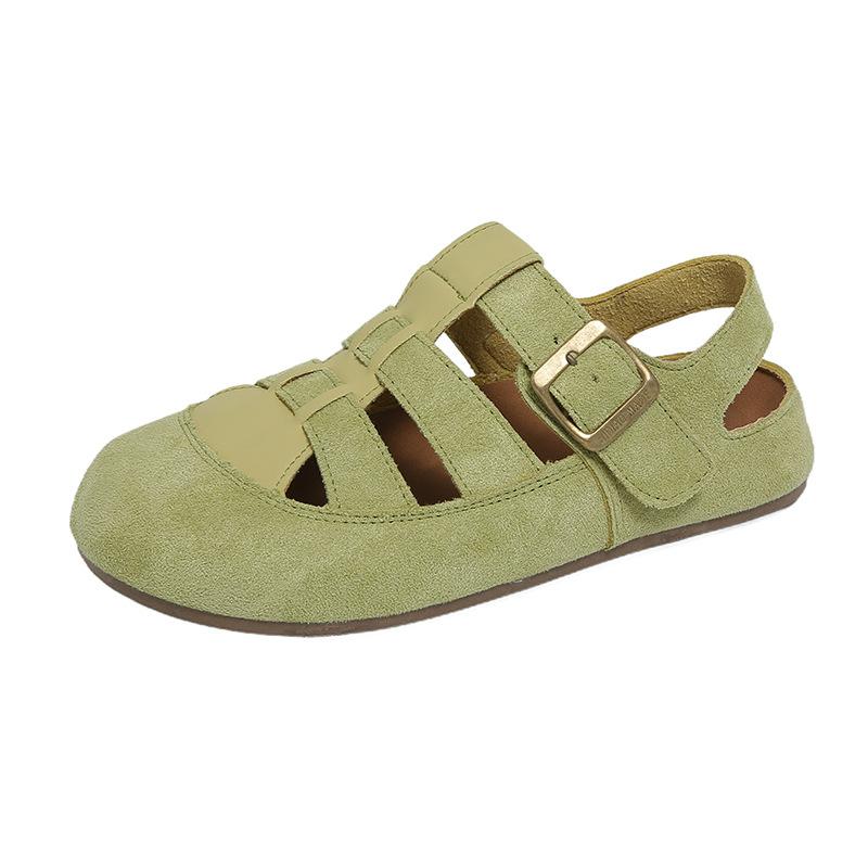 Toast Shoes Leather Pig Cage Roman Woven Sandals Can Be Worn Outside Breathable Half Slippers