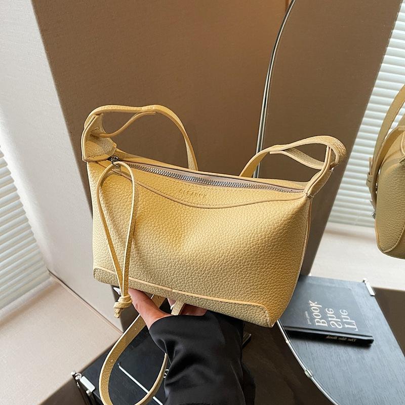 

Новая маленькая женская сумка 2025 лето новая сумка через плечо с узором личи, женская сумка для поездок на работу, универсальная модная сумка-мессенджер, сумки 23*10*19 жёлтый