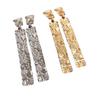 European & American High-End Metal Pleated Rectangular Dangle Stud Earrings - 2026 Fashionable Women's Style