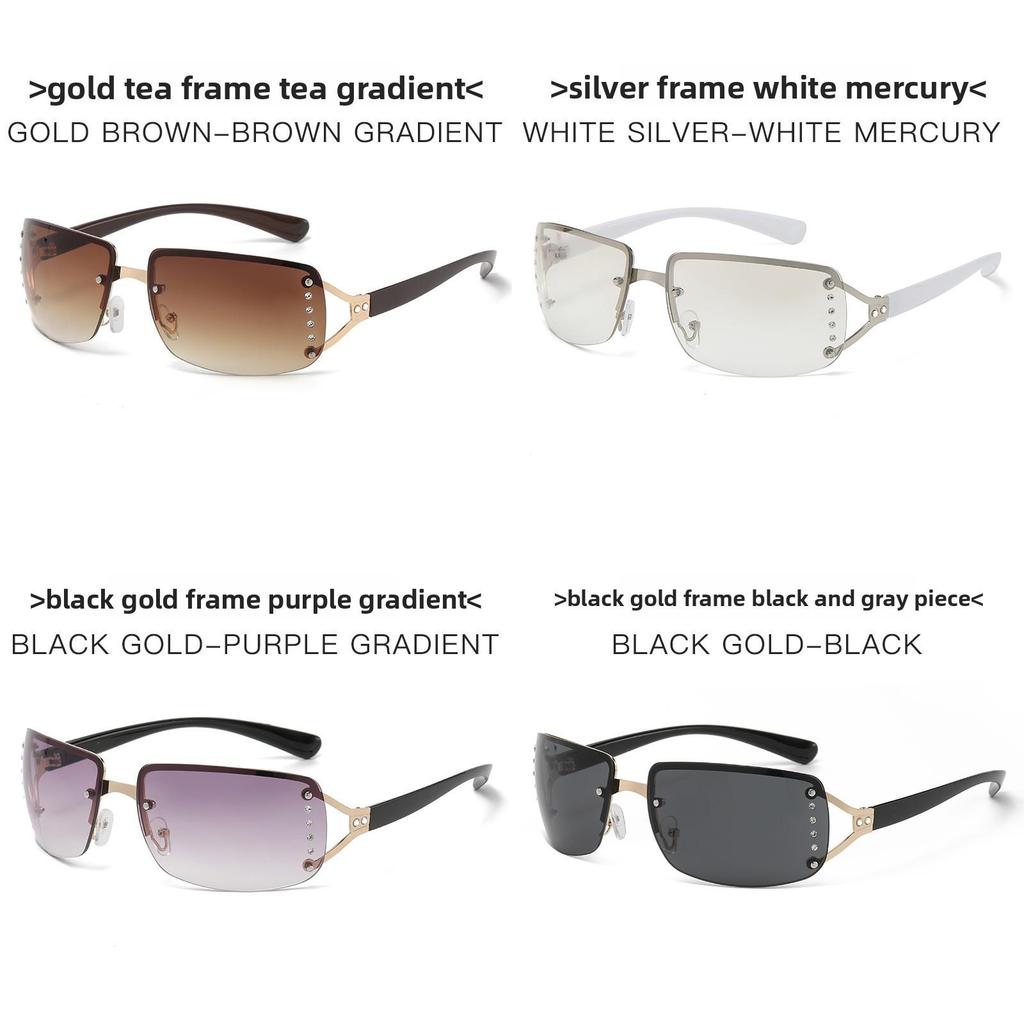 Y2k Moda Square Sunglasses With Silver Mirrored Lenses Uv400 For Fashionable Outings