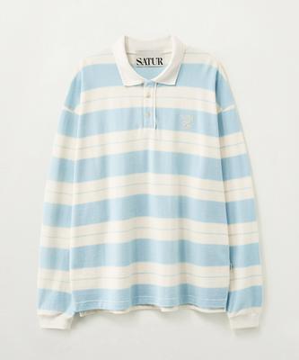 Seteo Apero Striped Pique Long Sleeve Sky Blue