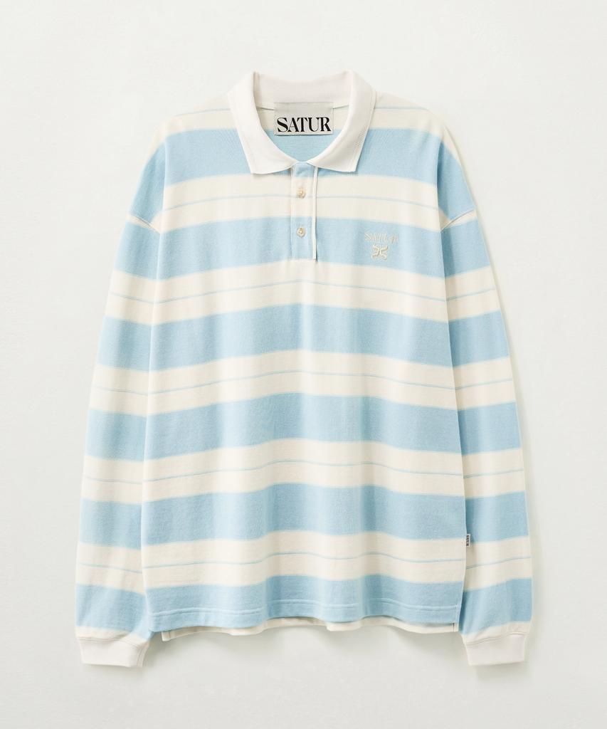 Seteo Apero Striped Pique Long Sleeve Sky Blue