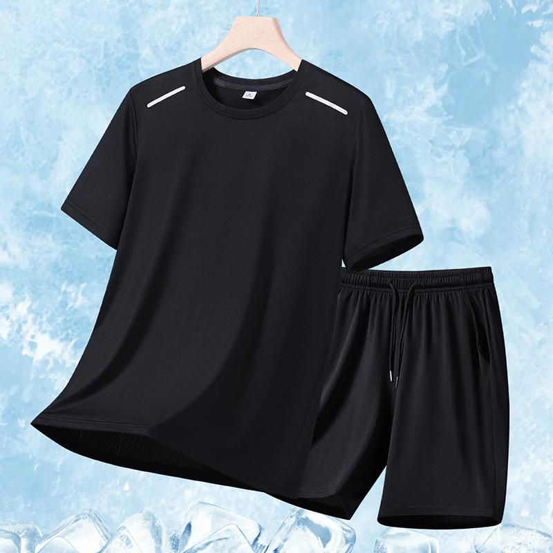 Summer Running Fitness Set Men's Outdoor Men's Leisure Set Two Piece Set