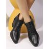 Vintage Lace-up Love Decoration High Heeled Shoes Women's 2025 Fall New Plus-size Professional Low-top Shoes